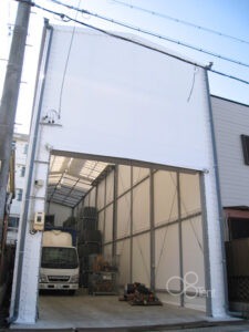 テント倉庫（建築確認申請型）を施工｜愛知県