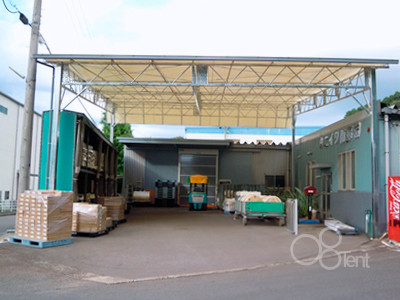 荷捌き場テント（キャスター付き）を施工｜愛媛県