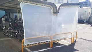 防風シートを自転車置き場に施工｜愛知県名古屋市