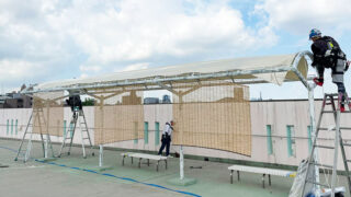 プールサイドテント屋根の貼り替え・プールサイドテントリフォーム工事｜愛知県名古屋市