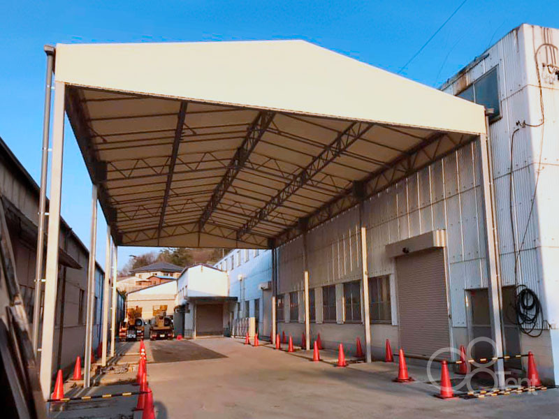 上屋テントを紙器製造工場に施工｜岐阜県多治見市