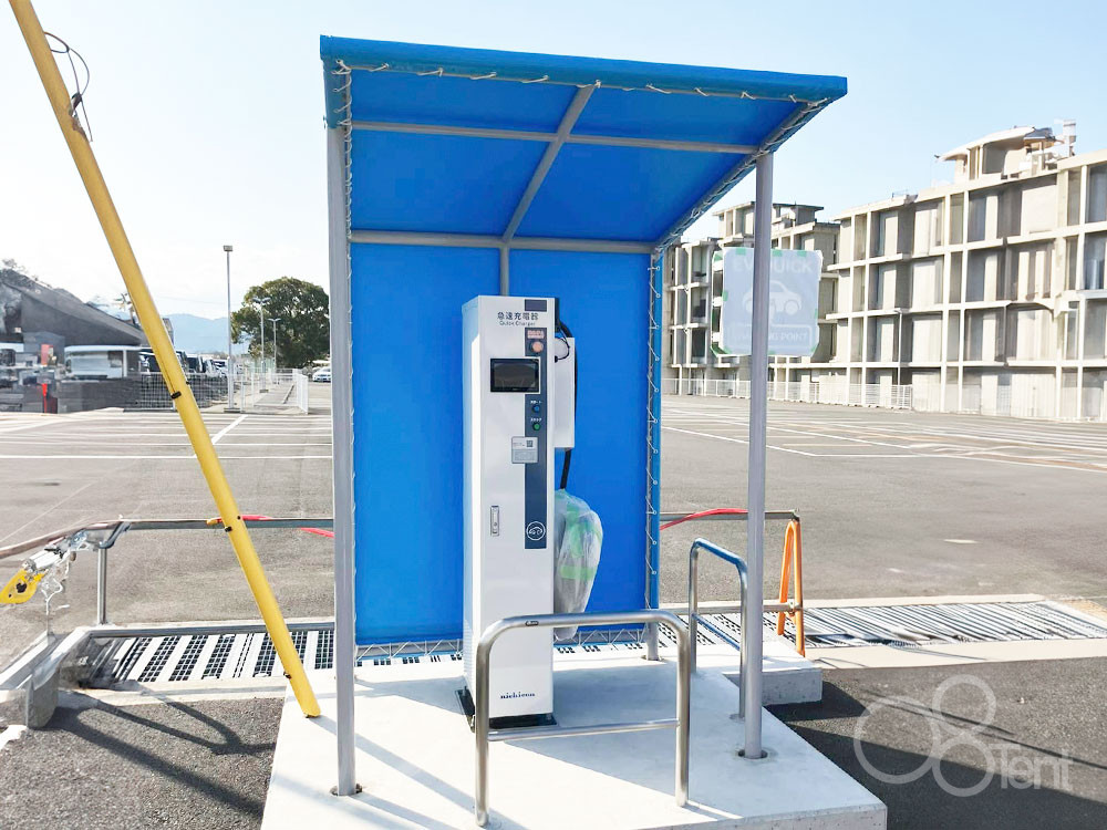 EV充電器用屋根テント（雨よけ・日よけテント）を施工｜愛媛県