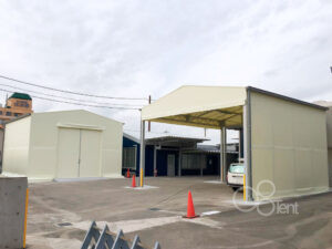 テント倉庫＋上屋テントを大学へ施工｜愛知県名古屋市