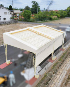 開閉式上屋テント(足元キャスター)を施工|埼玉県草加市