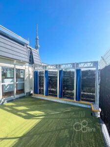 幼稚園屋上園庭に目隠しカーテンを施工｜東京都墨田区