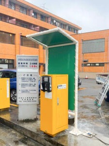 駐車場発券機用テント 交換設置工事｜神奈川県川崎市