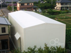 テント倉庫を施工（ホワイト）